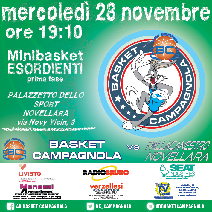 MB: Esordienti – 2.Giornata: Pallacanestro Novellara “A” vs Basket Campagnola